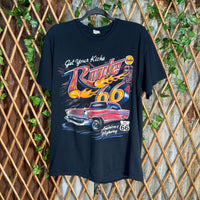 Vintage Y2K route 66 airbrush 00s classic car hot rod tshirt