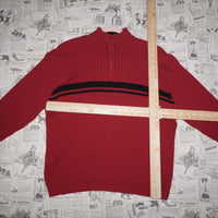 Medium - Vintage Y2K XG stripe knit 00s quarter zip sweater