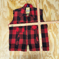 Medium - Vintage y2k 1970s flannel vest sherpa lined keith stuart
