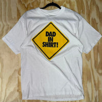 XL - Vintage y2k "dad in shirt" caution funny t-shirt