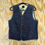 Vintage 1970s genuine roebucks denim sherpa lined vest