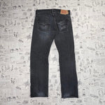 32x32-Vintage Y2K Levi 501 faded black denim essential jeans