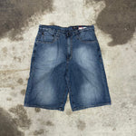 Vintage Y2K ECKO UNLTD baggy 00s embroider jean shorts jorts