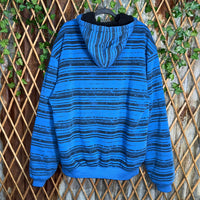 Vintage Y2K climate concept fleece line grunge stripe hoodie