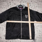 Large-Vintage Y2K Oakland Raiders zip NLFL 90s puffer jacket