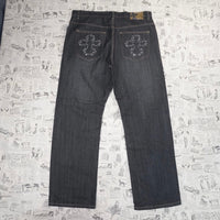 40 -Vintage Y2K Brooklyn express cross embroider jeans pants
