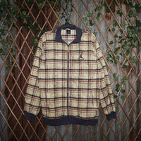 XL -Vintage Y2K zip up plaid jordan 00s hip hop track jacket