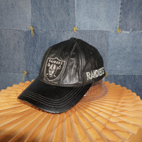 OSFA - Vintage / Y2K  Leather NFL Raiders Football Team Hat