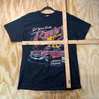 Vintage Y2K route 66 airbrush 00s classic car hot rod tshirt