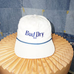 OSFA - Vintage 1990s embroidered bud dry beer promo rope hat