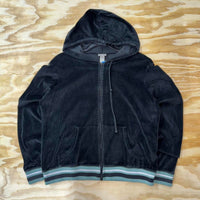 Vintage y2k mossimo supply velour 2000s femme zip up hoodie