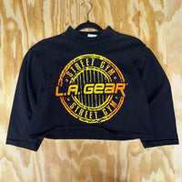 Vintage y2k la gear graffiti street gym cropped L/S t-shirt