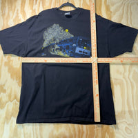 Vintage Y2K train 3D emblem 1990s moonlight usa made Tshirt