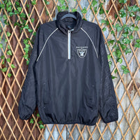 Vintage Y2K oakland Raiders 1/4 zip embroidered windbreaker