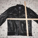 XL - Vintage Y2K route 66 leather zip up 2000s biker jacket