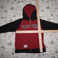 Medium - Vintage Y2K side out embroider 2000s skate hoodie