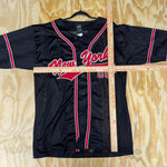 XL - Vintage y2k new york button up baseball jersey mesh t-shirt