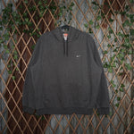 Vintage Y2K Nike pullover swoosh embroider 2000s gray hoodie