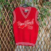 Vintage Y2K DELF knitted 1990s new york hip hop sweater vest