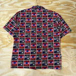 Vintage y2k buda bean brooklyn AOP fight button up t-shirt