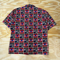 Vintage y2k buda bean brooklyn AOP fight button up t-shirt