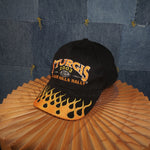 OSFA- Vintage / Y2K 00's Flame Embroidered Black Sturgis Hat