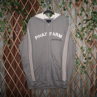 XL Vintage Y2K PHAT farm hip hop embroider 00s zip up hoodie
