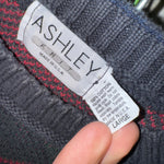 Vintage Y2K Ashley made in USA 1990s knitted plaid sweater