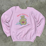 XL - Vintage 80s cute bear pink sweatshirt