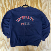 Vintage y2k universite paris embroidered crewneck sweatshirt