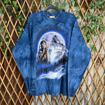 Vintage Y2K the mountain tie-dye 90s native wolf LS T-shirt