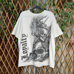 Vintage Y2K loyalty grunge 2000s wings skull mallgoth tshirt