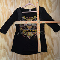 Vintage Y2K Harley Davidson femme biker bedazzled t-shirt