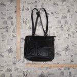 OSFA - black essential pocket cargo style shoulder bag purse