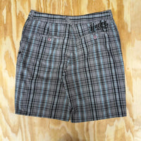 Vintage y2k hurley plaid embroider 2000s surf skate shorts
