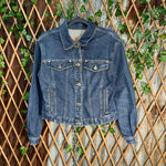 Vintage Y2K Liz Claiborne harley davidson patch denim jacket