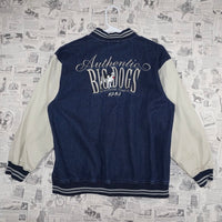 Large - Vintage Y2K little big dogs 90s denim bomber jacket