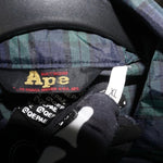 XL - Vintage Y2K Bathing ape bape plaid 1990s windbreaker
