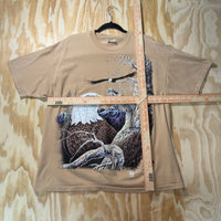 Vintage Y2K bald eagle flying 1990s nature mountains t-shirt