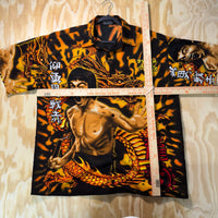 Vintage Y2K Bruce Lee flame fire dragon aop 2000s t-shirt