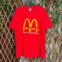 Vintage Y2K McDonald’s parody mary jane stoner 1990s T-shirt