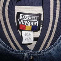 Large - Vintage Y2K hartwell 1990s embroidered denim bomber