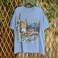 Vintage Y2K wolf nature 90s tree wolves wildlife snow tshirt