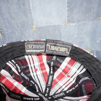 OSFA - Vintage / Y2K Plaid Embroidered Oakland A's Snap Hat