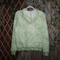 Medium- Vintage Y2K floral flower tea 2000s femme zip hoodie