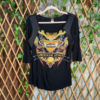 Vintage Y2K Harley Davidson femme biker bedazzled t-shirt