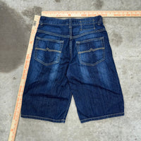 Vintage Y2K Ecko UNLTD dark wash 2000s hip hop denim jorts