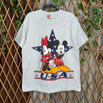 Vintage Y2K Mickey Minnie mouse USA disneyland 1990s t-shirt