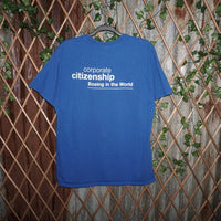 Large - Vintage Y2K Boeing volunteer essential blue T-shirt