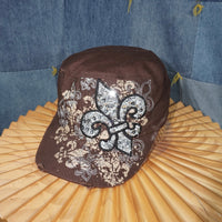 OSFA - Vintage Y2K grunge femme 2000s cadet military cap hat